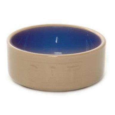 Mason Cash Cane/Blue Lettered Cat Bowl 130mm | Luxury Home Accessories | Heulog Glow