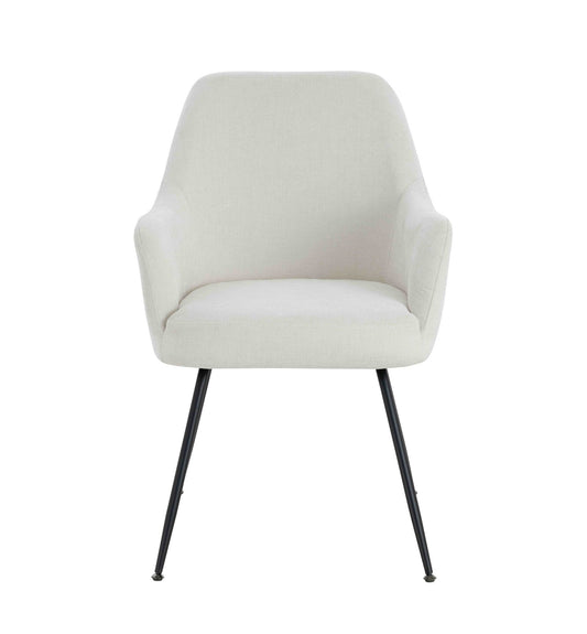 Maxwell Set of 2 Light Beige Textured Fabric Dining Chairs with Arms | Luxury Home Accessories | Heulog Glow