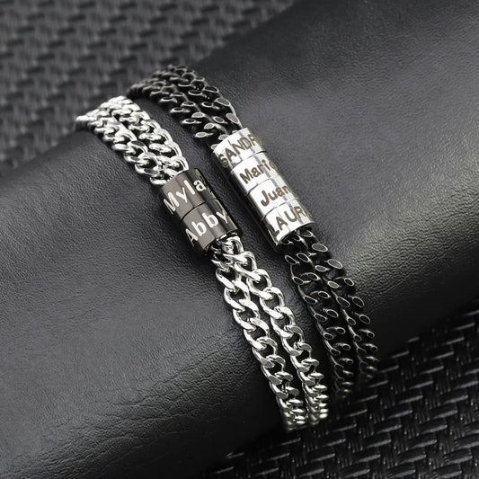 Men's Beaded Letter Bracelet Father's Day Gift | Luxury Home Accessories | Heulog Glow