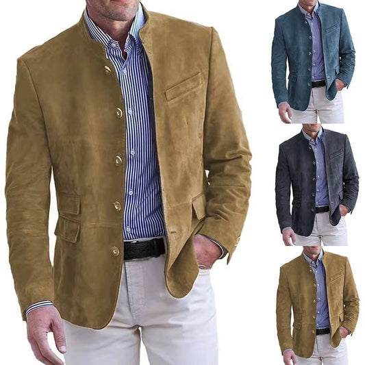 Men's Business Casual Suit Jacket Autumn Winter Fashion Commuter Daily Basic Blazer Solid Stand Collar Jacket Men's Clothing | Luxury Home Accessories | Heulog Glow