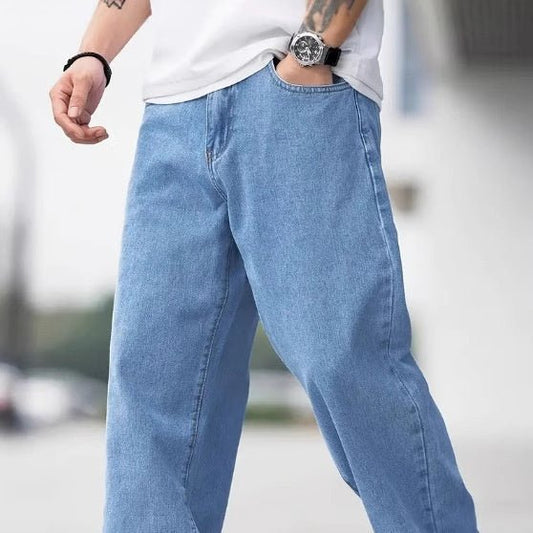 Men's Denim Loose Straight Casual Trousers | Luxury Home Accessories | Heulog Glow
