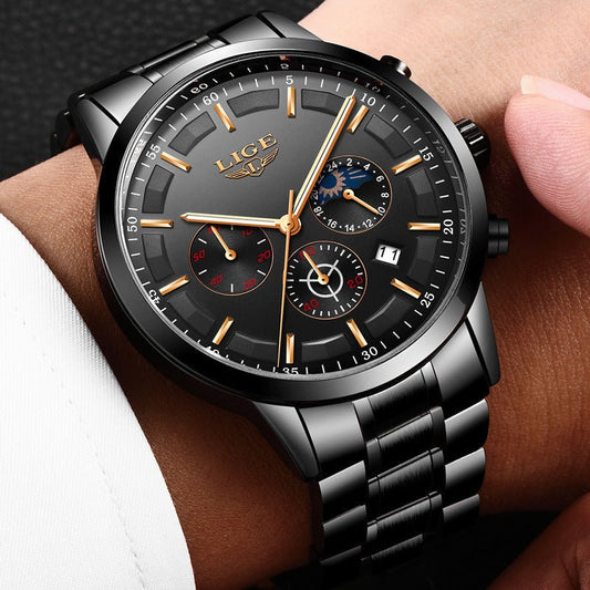 Men's Fashion Waterproof Moon Quartz Business Sports Watch | Luxury Home Accessories | Heulog Glow