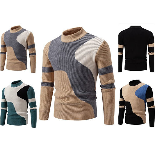 Men's Half-high Collar Colored Pullover Sweater | Luxury Home Accessories | Heulog Glow