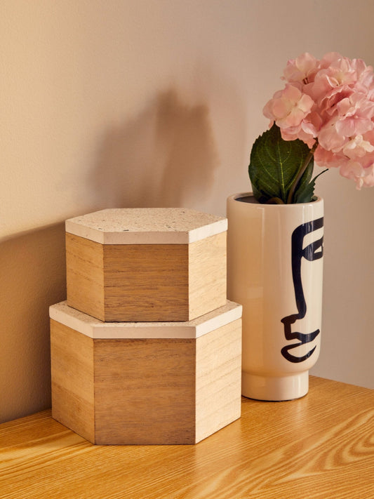 Mimo Small Terrazzo Lid Trinket Box | Luxury Home Accessories | Heulog Glow