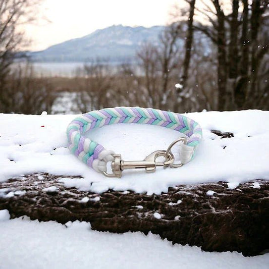 Mint Periwinkle - Handmade Paracord Dog Collar | Luxury Home Accessories | Heulog Glow