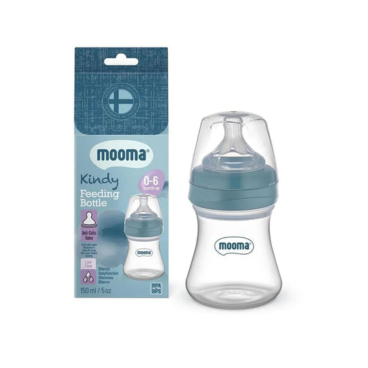 Mooma Kindy Bottle Slow Flow 0-6 months 150ml - Ball Bue | Luxury Home Accessories | Heulog Glow