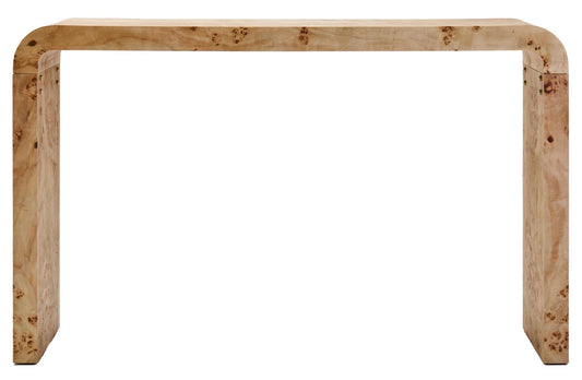 Mota Burl Wood Design Curved Console Table | Luxury Home Accessories | Heulog Glow