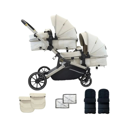 My Babiie MB33 Tandem Pushchair - Ivory | Luxury Home Accessories | Heulog Glow