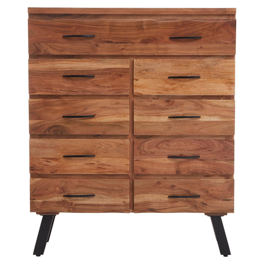 Nashik 9 Drawer Acacia Chest | Luxury Home Accessories | Heulog Glow
