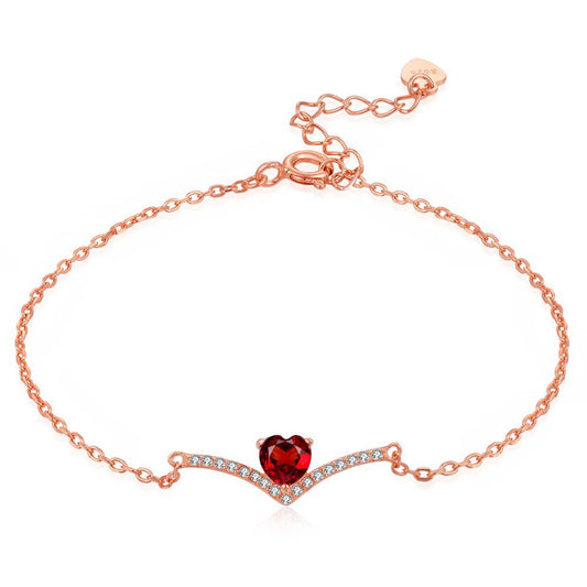 Natural heart shaped red pomegranate bracelet | Luxury Home Accessories | Heulog Glow