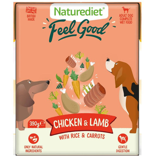 Naturediet Feel Good Chicken & Lamb 390g | Luxury Home Accessories | Heulog Glow