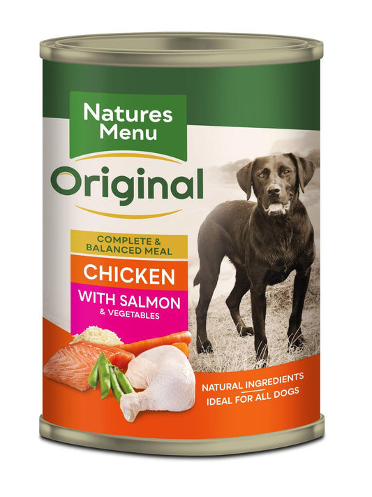 Natures Menu Dog Tins Salmon & Chicken 12x400g | Luxury Home Accessories | Heulog Glow
