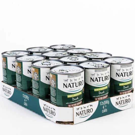 Naturo Adult Grain & Gluten Free Duck in Herb Gravy Tins 12 x 390g | Luxury Home Accessories | Heulog Glow