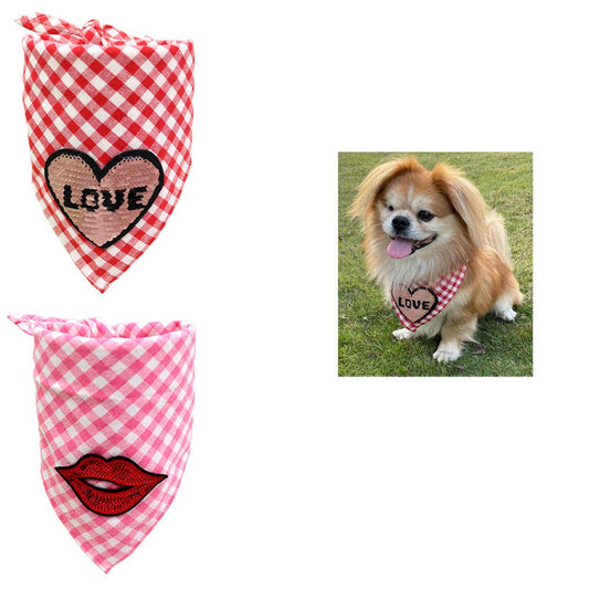 New Pet Dog Valentine's Day Triangle Towel | Luxury Home Accessories | Heulog Glow