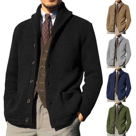 New Sweater Men's Euro American Solid Long Sleeve Knitted Cardigan | Luxury Home Accessories | Heulog Glow