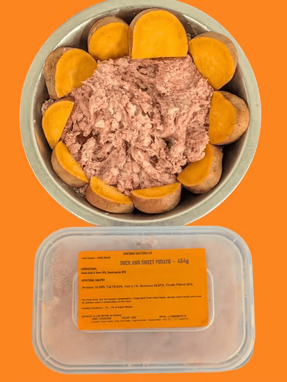 Northern Raw Feeds - Duck & Sweet Potato - 454g | Luxury Home Accessories | Heulog Glow