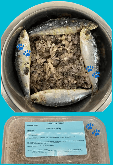 Northern Raw Feeds - Tripe & Fish - 454g | Luxury Home Accessories | Heulog Glow