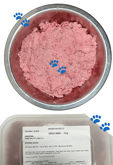 Northern Raw Feeds - Turkey Mince - 454g | Luxury Home Accessories | Heulog Glow