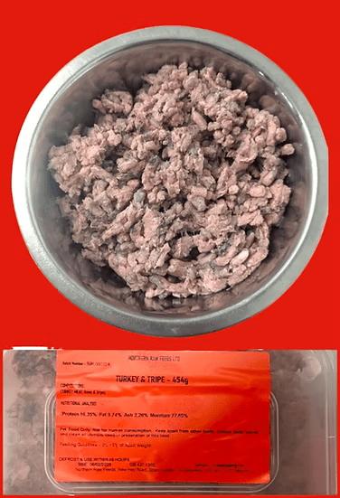 Northern Raw Feeds - Turkey & Tripe - 454g | Luxury Home Accessories | Heulog Glow