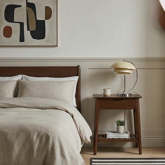 Norway Dark Walnut Bedside Table | Luxury Home Accessories | Heulog Glow