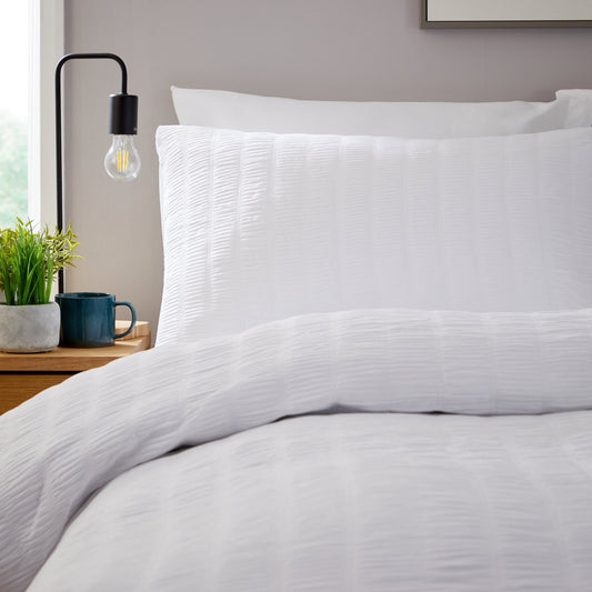 OLIVIA ROCCO Belgravia White Microfibre Duvet Cover Set With Pillowcases Soft Easy Care | Luxury Home Accessories | Heulog Glow