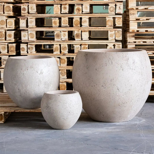 Orbello | Truffle – 22cm Concrete Sphere Planter – 3L Round Plant Pot