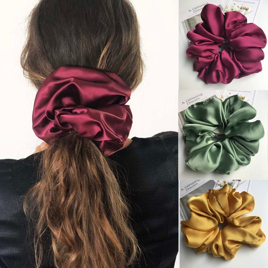 Oversized Smooth Satin Large Intestine Circle Hair Tie | Luxury Home Accessories | Heulog Glow