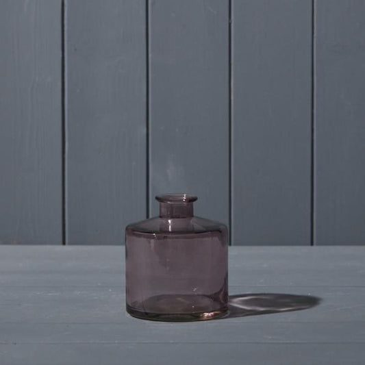 Amethyst Squat Glass Bottle D9 x H10.3cm Weight-299g