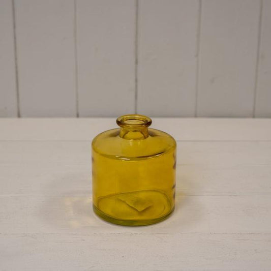 Yellow Squat Glass Bottle D9 x H10.3cm Weight-299g