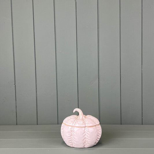 Glazed Ceramic Pumpkin Jar with Textured Detail L13xD11xH11cm