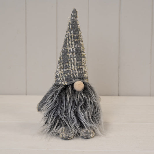 Fabric gonk with gold stripey hat (26cm) 12x8x26cm Weight-292g