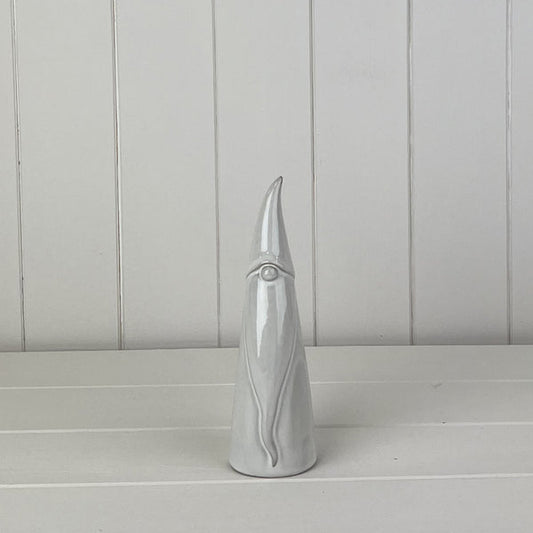 Glazed Ceramic Tall Gonk Ornament with Textured Detail L6xD6xH19cm Weight-264g
