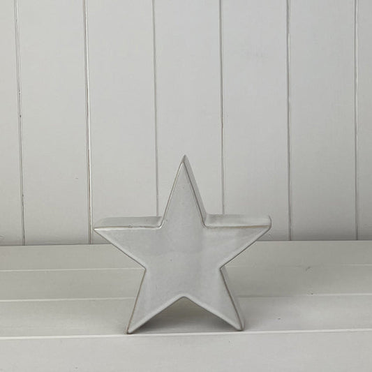 Glazed Ceramic Star Ornament with Textured Detail L17xD4.7xH16.5cm Weight-334g