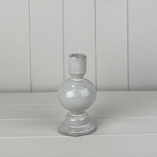 Glazed Ceramic Candle Holder with Textured Detail L7.7xD7.7xH15cm Weight-325g