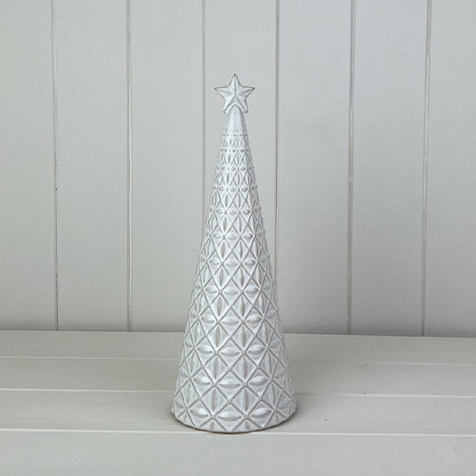 Glazed Ceramic Tree Ornament with Textured Detail L11xD11xH29.2cm Weight-565g