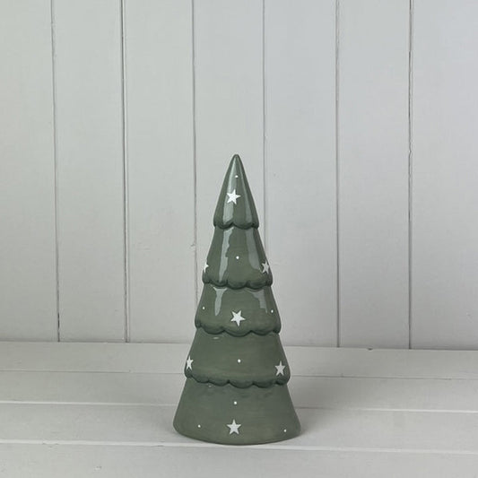 Light Green Ceramic Tree Decoration L8.7xD5.7xH19.7cm Weight-182g