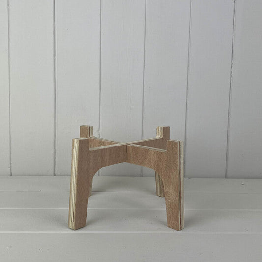 Large Natural Slot-together (Flat Pack) Plant Stand For 16cm Pot (H12.3cm D21cm)