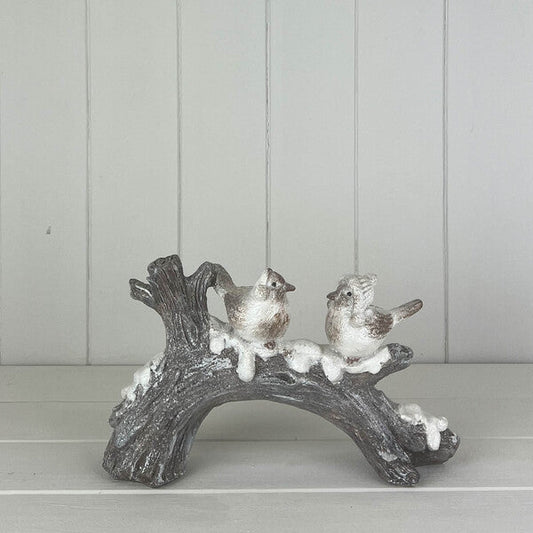 Large Polyresin Birds on Branch L25.5xH15.5xW7cm
