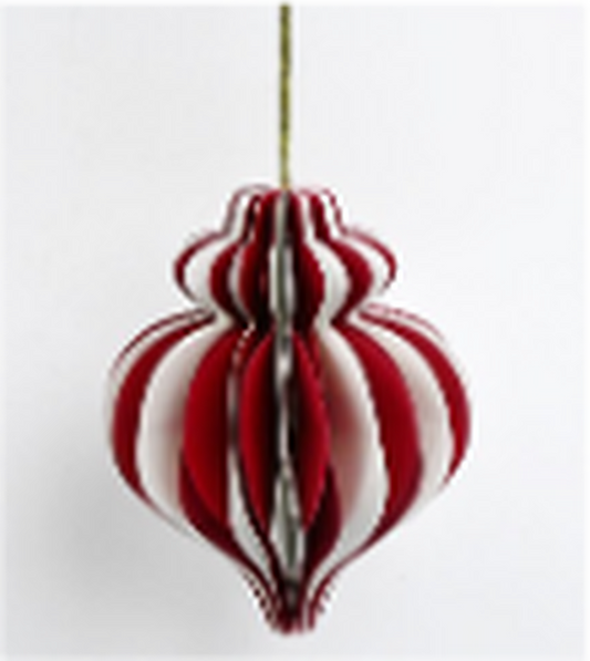 Red and White Candy Stripe Bauble