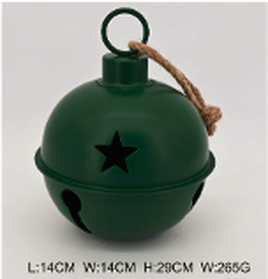 Hanging Green Bell with Cutout Detail