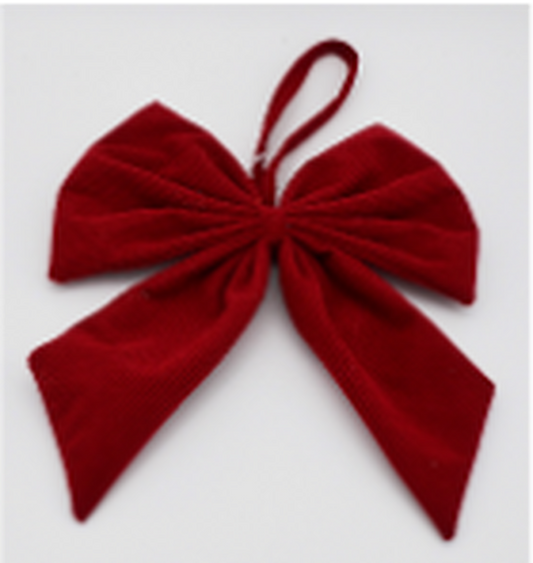Ribbed Red Hanging Bow