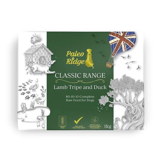 Paleo Ridge Classic Lamb Tripe and Duck 1kg | Luxury Home Accessories | Heulog Glow
