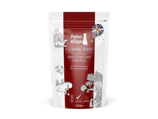 Paleo Ridge Classic Mini Beef Tripe and Chicken 250g | Luxury Home Accessories | Heulog Glow