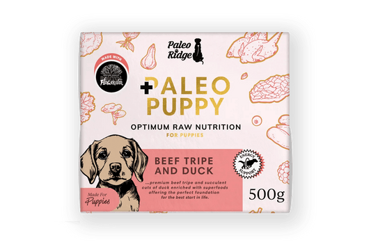 Paleo Ridge Paleo Puppy Beef Tripe & Duck 500g | Luxury Home Accessories | Heulog Glow