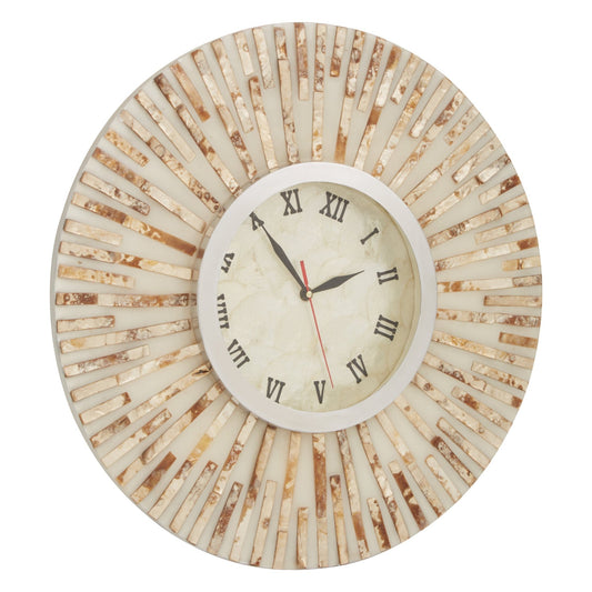 Palu 50cm Dia Natural Shell Wall Clock | Luxury Home Accessories | Heulog Glow