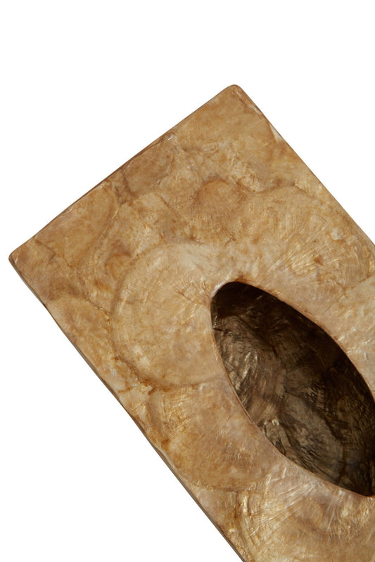 Palu Beige Seashell Tissue Box | Luxury Home Accessories | Heulog Glow