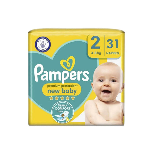 Pampers Premium Protection New Baby Size 2 Carry Pack - 31 nappies | Luxury Home Accessories | Heulog Glow
