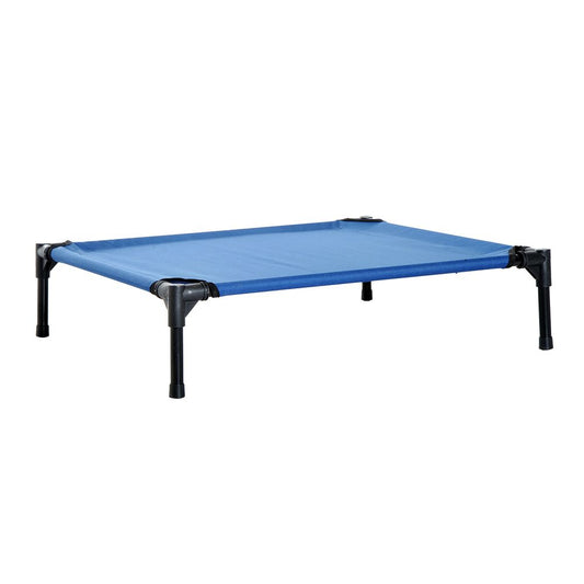 PawHut Elevated Pet Bed Portable Camping Raised Dog Bed w/ Metal Frame Blue (Medium) | Luxury Home Accessories | Heulog Glow