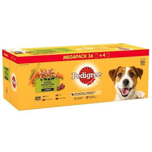 Pedigree Pouch Mix Selection Complete In Gravy 40/x100g Mega Box | Luxury Home Accessories | Heulog Glow