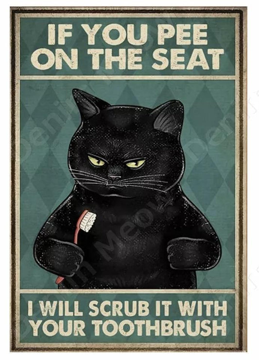 Pee On The Seat Tin Sign | Luxury Home Accessories | Heulog Glow